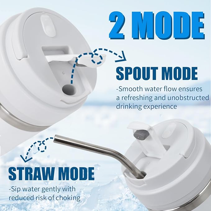 Ice Shave 2-in-1 Stainless Steel Vacuum Tumbler &amp Cordless Blender - 28oz Leak Resistant Cold 24Hrs/Ice 2 Days 120 Watts with Waterproof Charging - For Smoothies Home/Office/Car White
