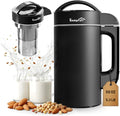 304 Stainless Steel Almond Milk Maker Machine (Built-in Filter) 50oz 6-7 Cups Per Batch 8-IN-1 Cooking Blender Make Plant Based Nut Milk Soy Oat Milk Soup &amp Juice Automatic Cleaning (Black)