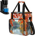 Maple Leaf Forest Lake Coffee Maker Carring Bag Travel Carrying Storage Tote Bag Compatible with Keurig K-Mini or K-Mini Plus Portable Single Serve Coffee Brewer Case with Pockets for K-cup Pods