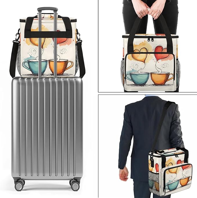 Coffee Maker Travel Bag Compatible with Keurig K-Mini K-Mini Plus or Other Accessories Portable Coffee Maker Case with Shoulder Strap for Travel(Bag Only)