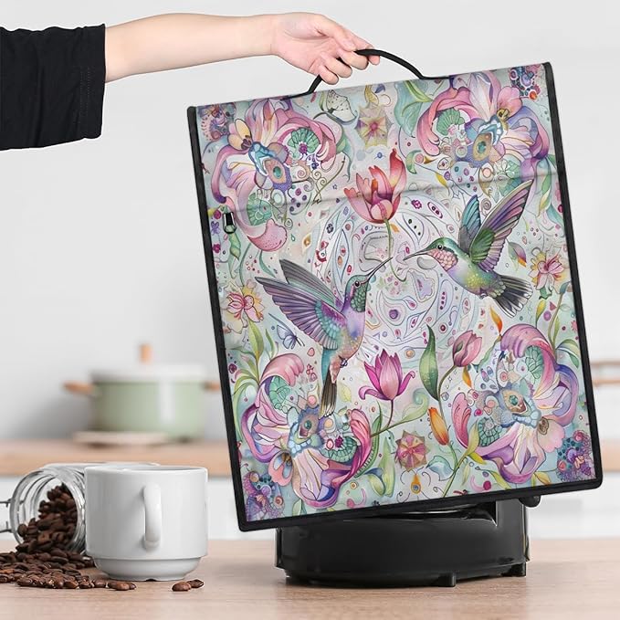 cfpolar Kitchen Aid Mixer Cover Compatible with 6-8 Quarts Flower Hummingbird Animal Stand Mixer Cover Kitchen Aid Mixers Accessories Appliance Organizer Bag Dust Covers with Zipper Pocket