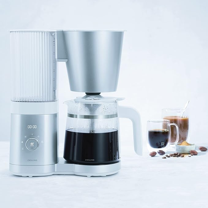 ZWILLING Enfinigy Glass Drip Coffee Maker 12 Cup Awarded the SCA Golden Cup Standard Silver