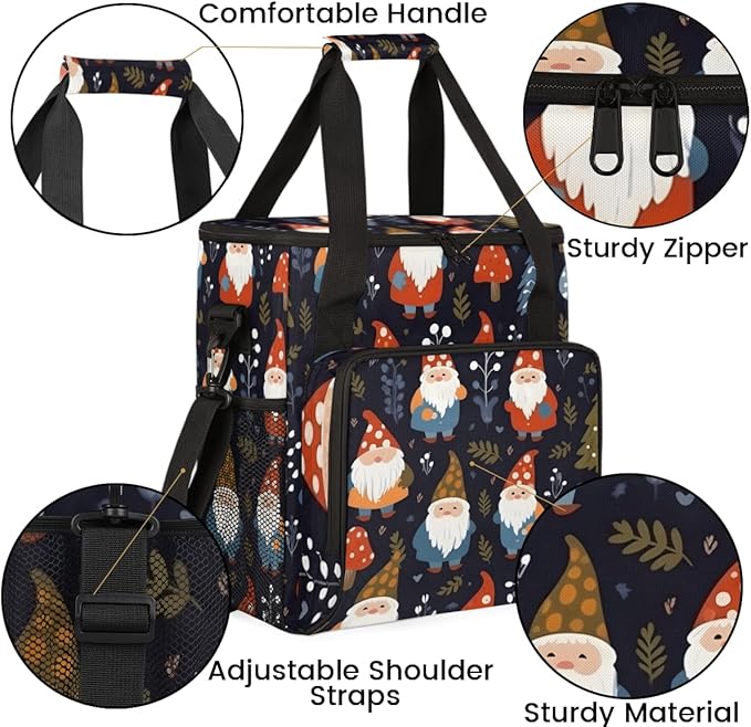 Santa Claus Coffee Maker Carrying Bag Christmas Tree Travel Storage Bag Compatible with K-Mini or K-Mini Plus Single Serve Coffee Brewer Carrying Case with Multiple Pockets &amp Shoulder Strap
