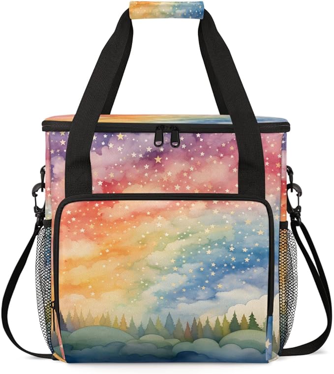 Rainbow Tree Coffee Maker Carrying Bag Portable Travel Storage Tote Bag Compatible with K-Mini or K-Mini Plus Single Serve Coffee Brewer Carrying Case with Multiple Pockets &amp Shoulder Strap