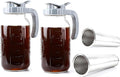 64 OZ Cold Brew Coffee Maker 2 Quart Mason Jar Glass Iced Tea Pitcher With Stainless Steel Filter Half Gallon Pitcher With Spout Lid For Iced CoffeeTea &amp LemonadeSun Tea Airtight &amp Leak-Proo