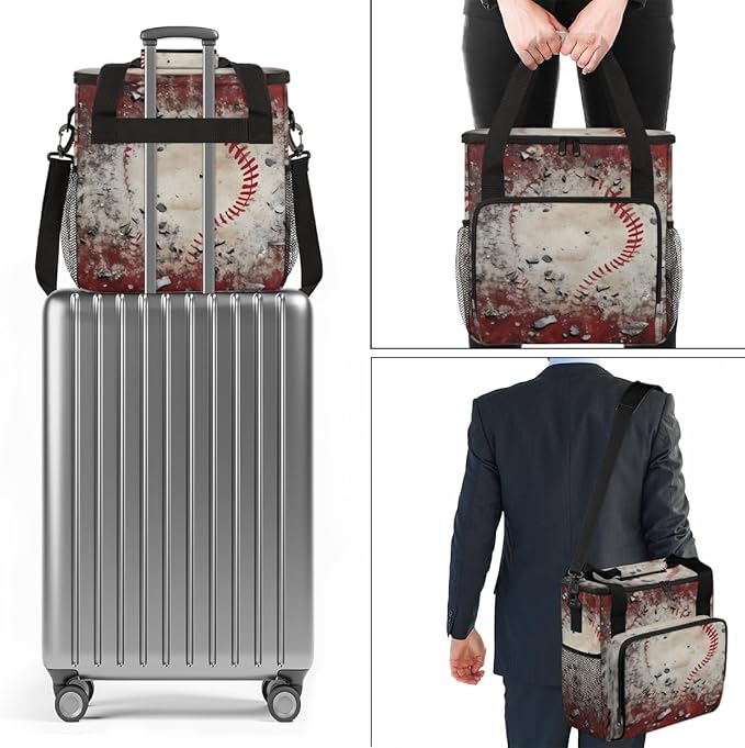 Graffiti Baseball Coffee Maker Carrying Bag Sport Baseball Travel Storage Bag Compatible with K-Mini or K-Mini Plus Single Serve Coffee Brewer Carrying Case with Multiple Pockets &amp Shoulder Stra