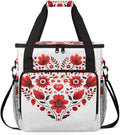 Heart Flowers Coffee Maker Carrying Bag Portable Travel Storage Tote Bag Compatible with K-Mini or K-Mini Plus Single Serve Coffee Brewer Carrying Case with Multiple Pockets &amp Shoulder Strap