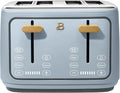 4 Slot Toaster with Touch Control Panel 1800W Fast Heating 7 Toast Shade Levels Extra Wide Slots for Bagels Removable Crumb Tray (Cornflower Blue)