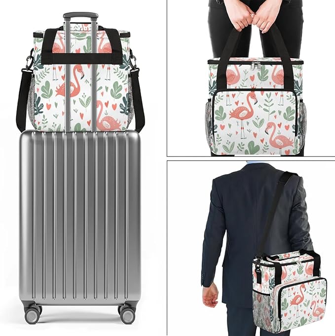 Floral Princess Flamingo Coffee Maker Travel Bag for K-Mini or K-Mini Plus Single Serve Coffee Brewer Portable Storage Tote Case for Tarvel