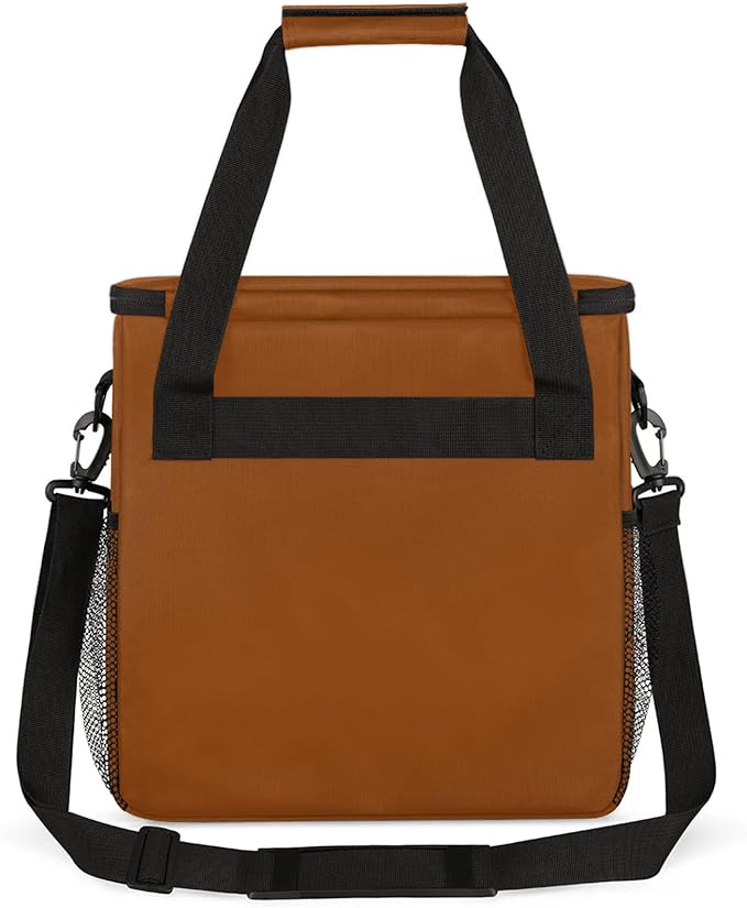 Brown Coffee Maker Carrying Bag Waterproof Insulated Leakproof Cooler Bag Portable Storage Tote Bag Organizer With Shoulder Strap