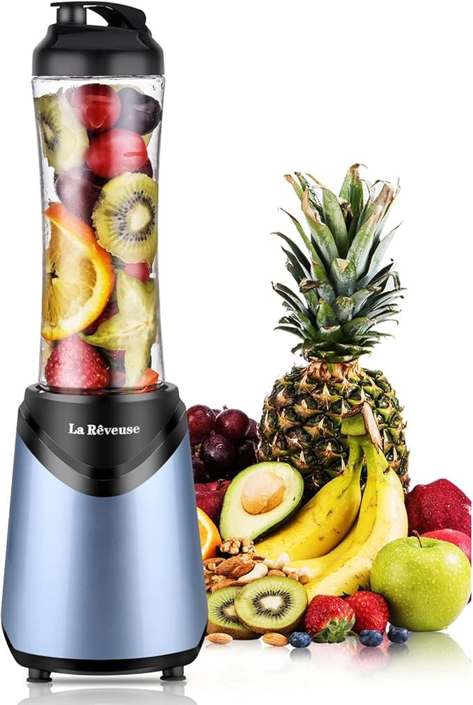La Reveuse 1000W Smoothie Blender (Black) + La Reveuse 300W Personal Blender (Light Blue)