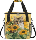 Cat and Sunflower Coffee Maker Carrying Bag for Keurig K-Mini or K-Mini Plus Storage Portable Coffee Maker Travel Bag