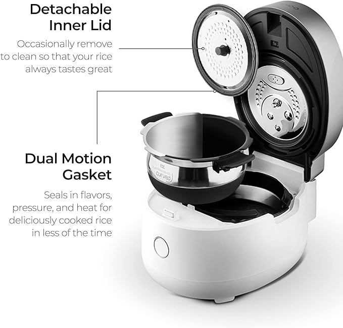 Generic CUCKOO CRP-MHTR0309F | 3-Cup (Uncooked) Twin Pressure Induction Heating Rice Cooker | 11 Menu Options: High/Non-Pressure &amp More Made in Korea | White 3 Cups (CRP-MHTR0309F) (Renewed)