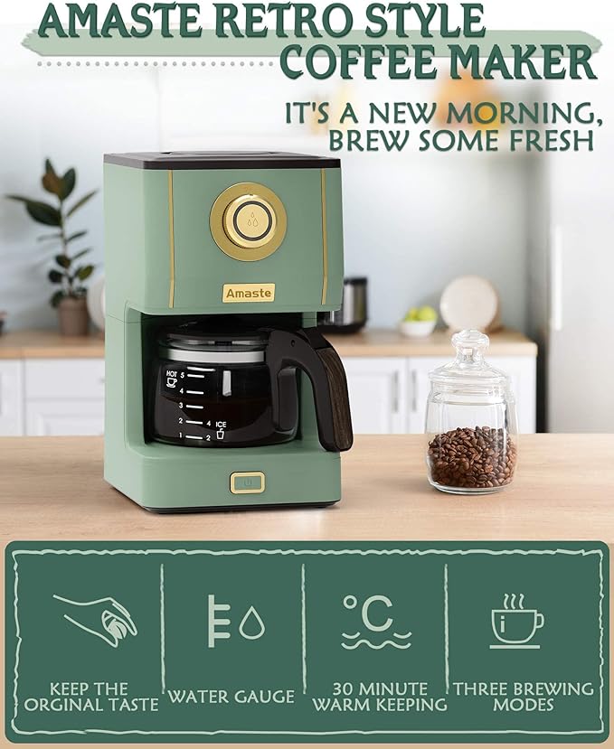 Amaste Coffee Maker 25 Oz Drip Coffee Machine Set