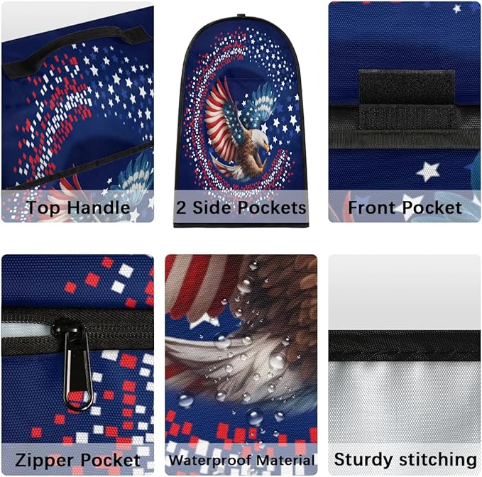 cfpolar Kitchen Aid Mixer Cover Compatible with 6-8 Quarts American Flag Eagle Stand Mixer Cover Kitchen Aid Mixers Accessories Appliance Organizer Bag Dust Covers with Zipper Pocket
