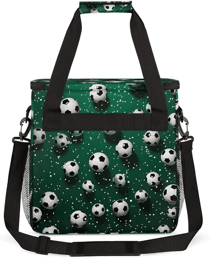 Colorful Soccer Coffee Maker Carrying Bag Glitter Soccer Travel Storage Bag Compatible with K-Mini or K-Mini Plus Single Serve Coffee Brewer Carrying Case with Multiple Pockets &amp Shoulder Strap