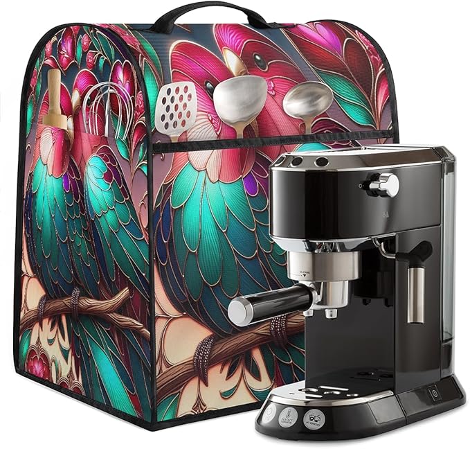 cfpolar Kitchen Aid Mixer Cover Compatible with 6-8 Quarts Bird Flower Glass Painting Stand Mixer Cover Kitchen Aid Mixers Accessories Appliance Organizer Bag Dust Covers with Zipper Pocket