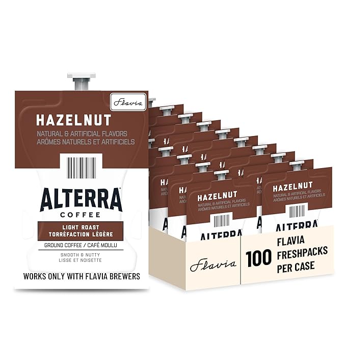 Flavia Alterra Hazelnut Coffee Freshpacks works only with Flavia Brewers Light Roast (Case of 100)