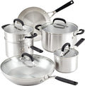 KitchenAid Stainless Steel Cookware/Pots and Pans Set 10 Piece Brushed Stainless Steel