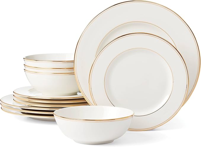 Lenox 895706 Federal Gold 12-Piece Dinnerware Set Service for 4