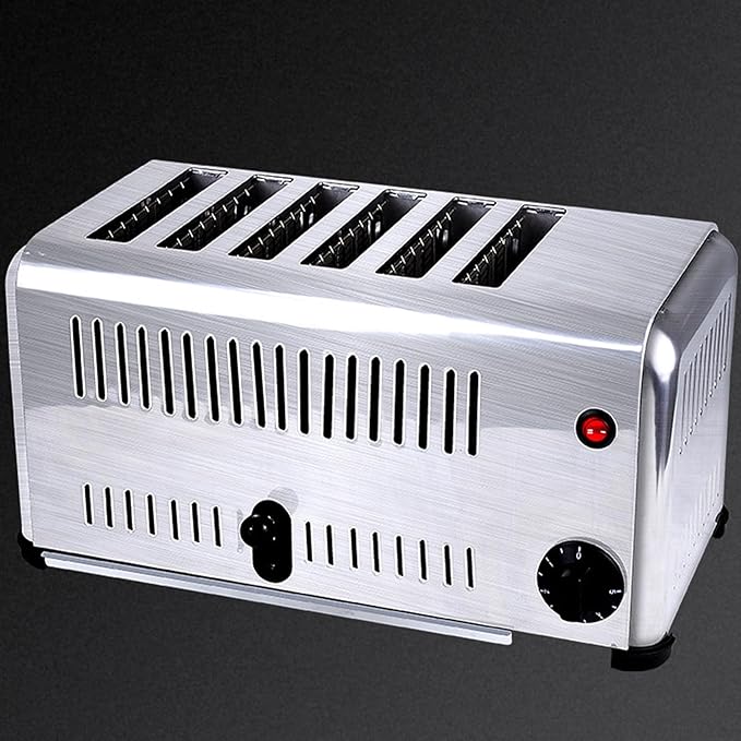 6 Slice Toaster Stainless Steel Upgrades Commercial Toaster with Wide Slots &amp Removable Crumb Tray - Toast Meatloaf Sandwiches Bagel