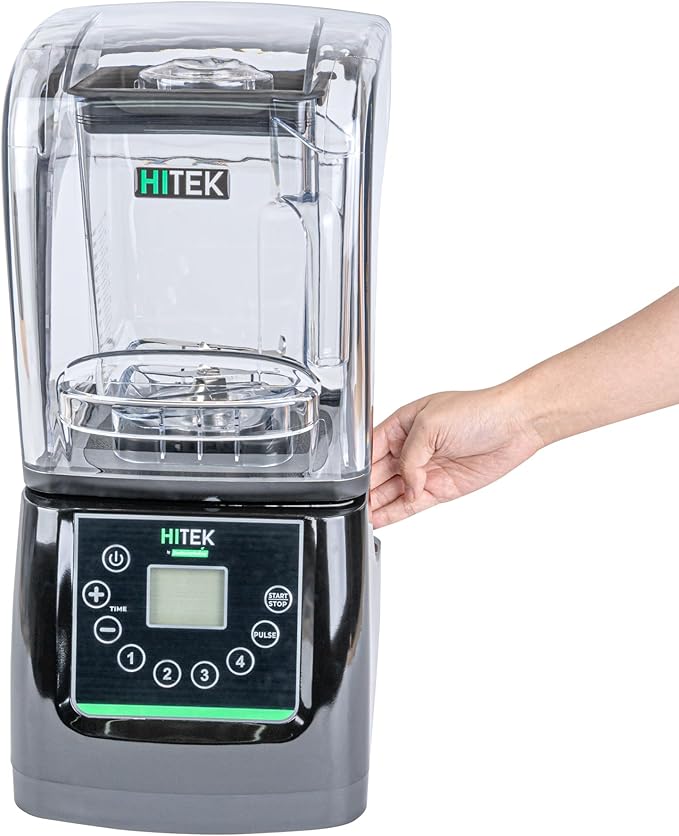 Restaurantware-Hi Tek 3 HP Commercial Blender 1 Variable Speed Heavy-Duty Blender - 48-Ounce Tritan Jar Sound Enclosure White Plastic Industrial Programmable Touchpad