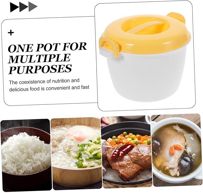 Microwave Rice Cooker Steam Function Portable 4-Cup Capacity Food Container for Efficient Meal Prep for Home and Travel