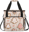 Glitter Xmas Biscuit Coffee Maker Carrying Bag Portable Travel Storage Tote Bag Compatible with K-Mini or K-Mini Plus Single Serve Coffee Brewer Carrying Case with Multiple Pockets &amp Shoulder St