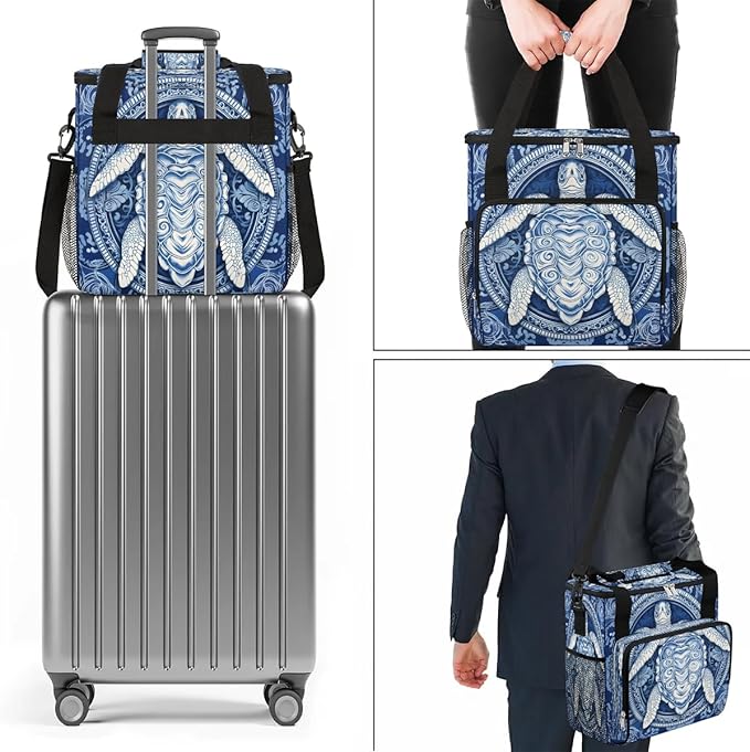 Sea Turtle Vinatge Coffee Maker Travel Bag for K-Mini or K-Mini Plus Single Serve Coffee Brewer Portable Storage Tote Case for Tarvel