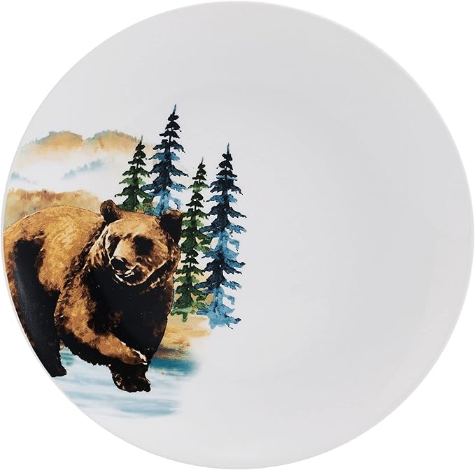 Studio Nova Woodland Animals Lodge 12 Piece Dinnerware Set Service for 4 White