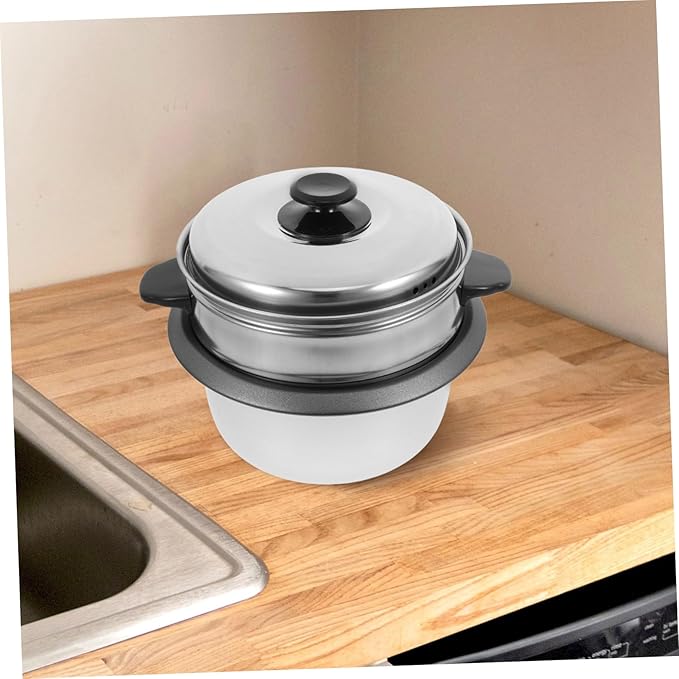 PRETYZOOM Non-stick Rice Cooker Inner Pot Capacity with Scale Design and Easy to Clean for Home and Dorm Cooking Includes Steamer Tray and Lid Random Style