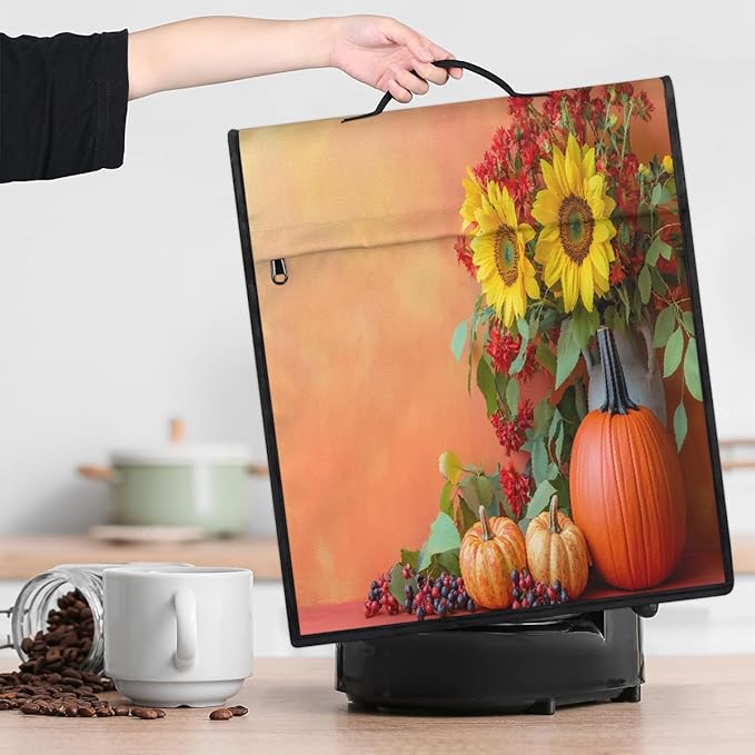cfpolar Kitchen Aid Mixer Cover Compatible with 6-8 Quarts Sunflower Pumpkin Flower Stand Mixer Cover Kitchen Aid Mixers Accessories Appliance Organizer Bag Dust Covers with Zipper Pocket