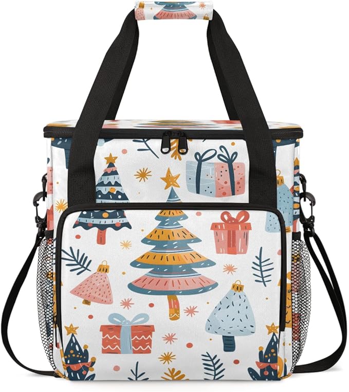 Oil Painting Tree Coffee Maker Carrying Bag Christmas Gift Travel Storage Bag Compatible with K-Mini or K-Mini Plus Single Serve Coffee Brewer Carrying Case with Multiple Pockets &amp Shoulder Stra