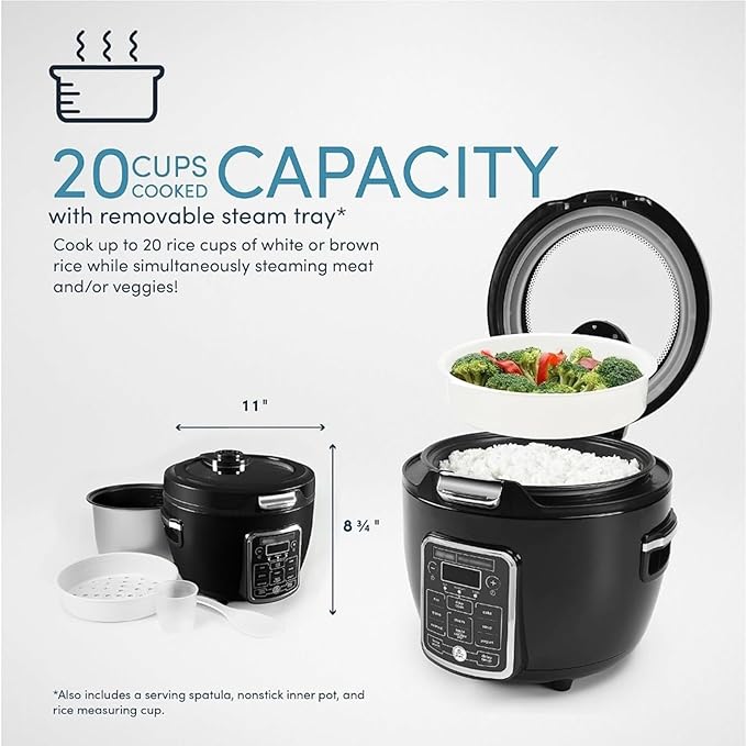 GRFIT Multifunctional Rice Cookers Grain Oatmeal Slow Cooker Saute Steam Timer 10 Cup Uncooked/20 Cup Cooked (Color : A) jinyi2016SHOP-1998