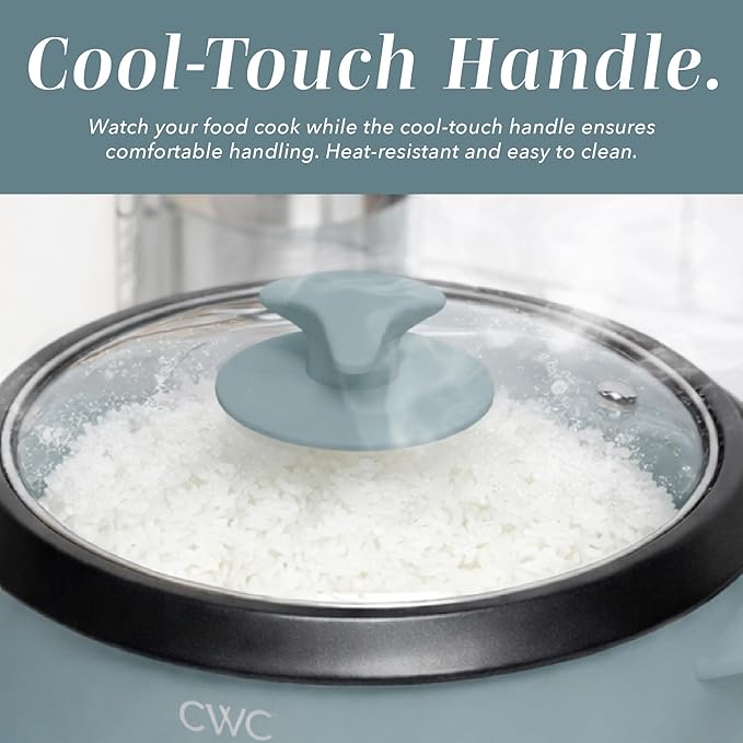 COOK WITH COLOR 6 Cup Rice Cooker 300W - Effortless Cooking and Perfectly Cooks 3 Cups of Raw Rice for 6 Cups of Cooked Rice Slate Blue