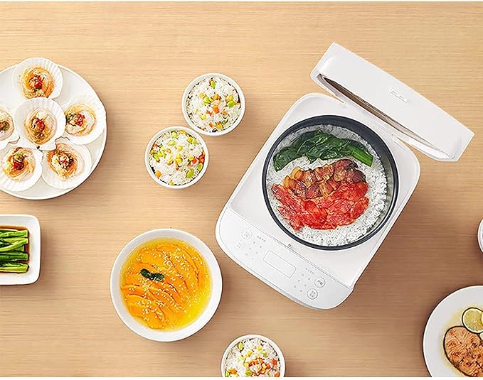 Rice Cooker &amp Steamer 3/4L Large Capacity Curved Non-Stick Liner for Family Dormitory for 1~4 People Rice Cooker (4l) ()