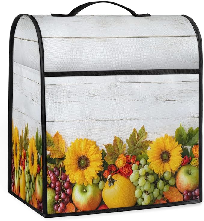 cfpolar Kitchen Aid Mixer Cover Compatible with 6-8 Quarts Pumpkin Sunflower Food Stand Mixer Cover Kitchen Aid Mixers Accessories Appliance Organizer Bag Dust Covers with Zipper Pocket