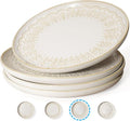 Artena Large Ceramic Dinner Plates Set Of 4 10.75 Inch Embossed Kitchen Salad Plates &amp Plates And Bowls Sets 16 Pieces Dinnerware Sets Dish Set For 4 Ceramic Kitchen Bowl And Plate Set