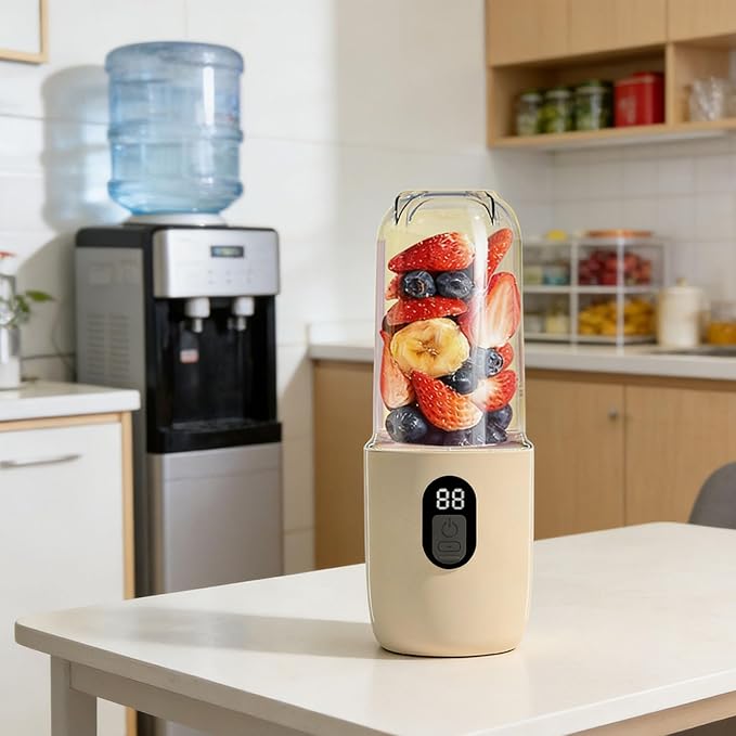 Diydeg Portable Blender 500ml 40W 20800RPM Powerful Cordless Personal Blender USB Rechargeable Mini Travel Cup with 16 Stainless Steel Blades for Home and Office