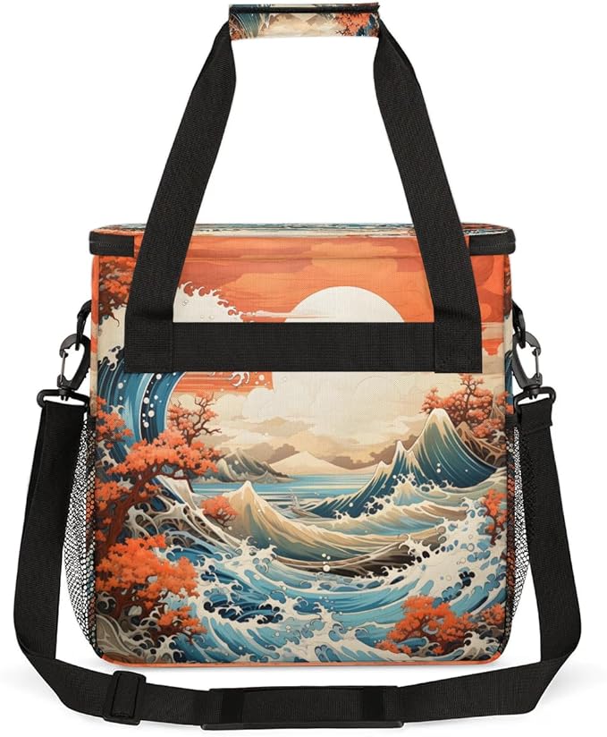 Waves Ocean Sunrise Coffee Maker Carrying Bag for Keurig K-Mini or K-Mini Plus Storage Portable Coffee Maker Travel Bag