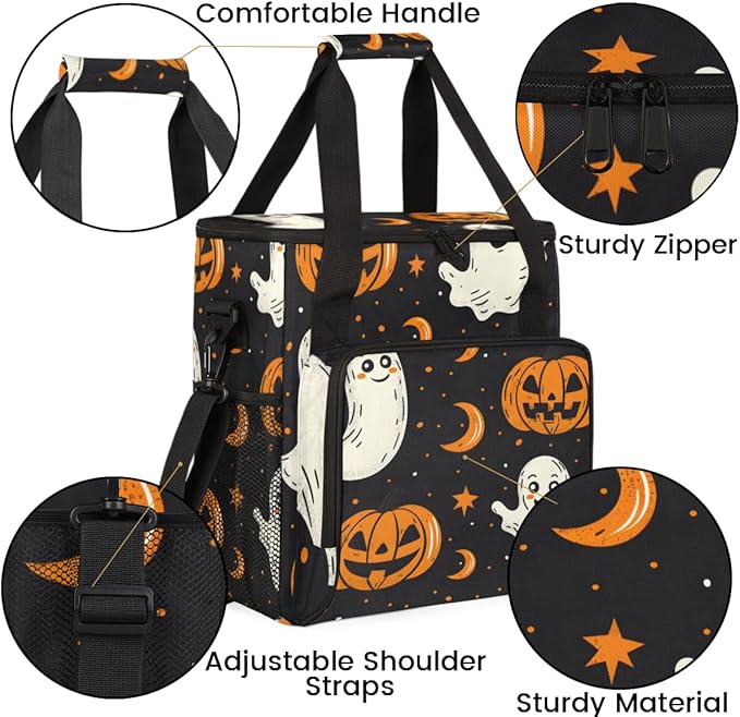 Magical Pumpkin Coffee Maker Carrying Bag Mystical Pumpkin Travel Storage Bag Compatible with K-Mini or K-Mini Plus Single Serve Coffee Brewer Carrying Case with Multiple Pockets &amp Shoulder Stra