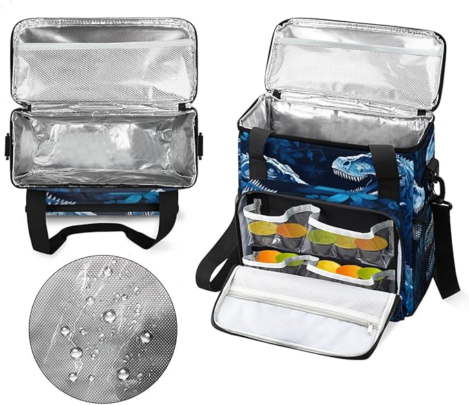 Dinosaur Floral Coffee Maker Carrying Bag Portable Travel Storage Tote Bag Compatible with K-Mini or K-Mini Plus Single Serve Coffee Brewer Carrying Case with Multiple Pockets &amp Shoulder Strap