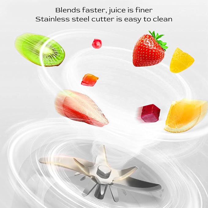 Yoidesu Portable Blender with Lid Cordless Personal Blenders with Digital Display 500ML Electric Juicer Powerful 16 Blade USB Rechargeable for Travel Kitchen Sports Outgoing
