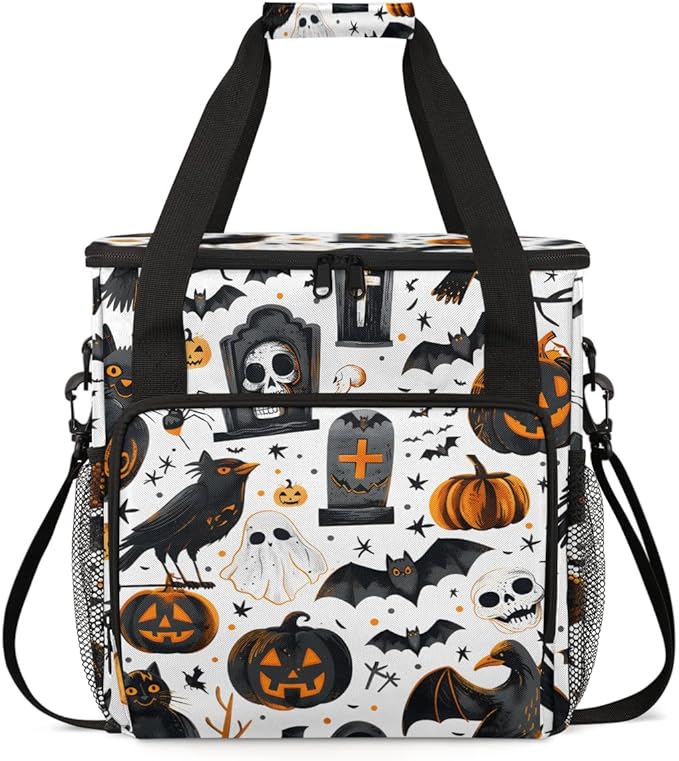 Magical Pumpkin Coffee Maker Carrying Bag Gothic Pumpkin Travel Storage Bag Compatible with K-Mini or K-Mini Plus Single Serve Coffee Brewer Carrying Case with Multiple Pockets &amp Shoulder Strap