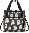 Retro Spooky Ghosts Coffee Maker Carrying Bag Portable Travel Storage Tote Bag Compatible with K-Mini or K-Mini Plus Single Serve Coffee Brewer Carrying Case with Multiple Pockets &amp Shoulder Str
