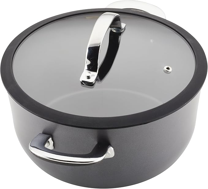 Rachael Ray Cook + Create Hard Anodized Nonstick Cookware/Pots and Pan Set 10 Piece - Black