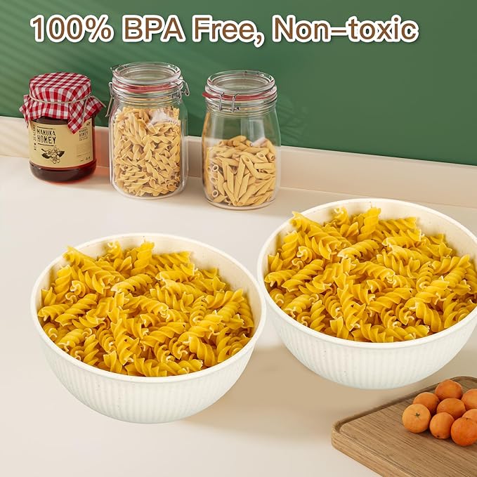 18PCS Wheat Straw Dinnerware Sets Unbreakable Reusable Dinnerware Set for 6 Microwave Dishwasher Safe Dinnerware for Outdoor Camping Dishes