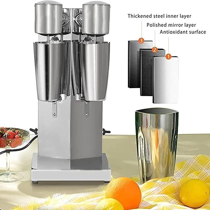 Milkshake MakerMilkshake Machine 2 Speed Adjustable Electric Milkshake Maker Stainless Steel Ice Cream Maker Blender for Home Business