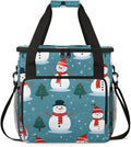 Christmas Snowman Coffee Maker Carrying Bag Xmas Snowman Travel Storage Bag Compatible with K-Mini or K-Mini Plus Single Serve Coffee Brewer Carrying Case with Multiple Pockets &amp Shoulder Strap