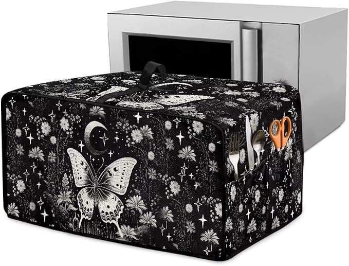 Butterfly Plants Dustproof Toaster Oven Cover Waterproof Air Fryer Compatible for Air Fryer/French Door 360 Air Fryer Toaster Oven Combo With Organizing Side Pockets